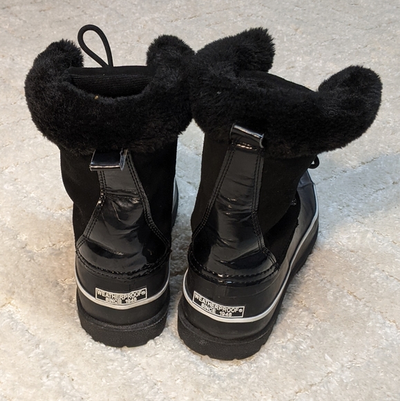 Weatherproof Quaker Black Leather Upper Lace Up Duck Boots, 9 - Picture 10 of 11